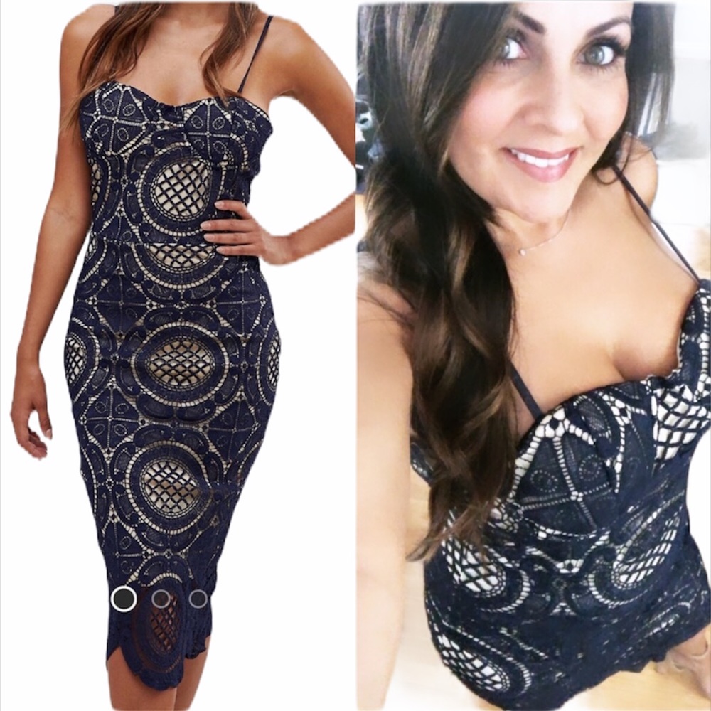 EUC Girl in Mind lace midi dress
